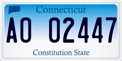 CT license plate AO02447