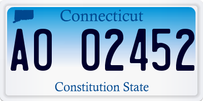 CT license plate AO02452