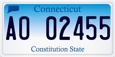 CT license plate AO02455