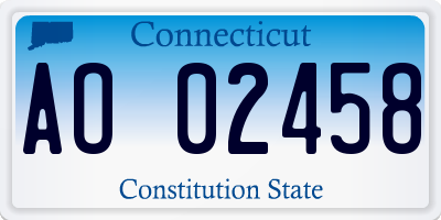 CT license plate AO02458