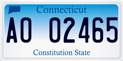 CT license plate AO02465
