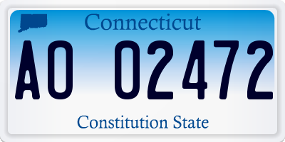 CT license plate AO02472