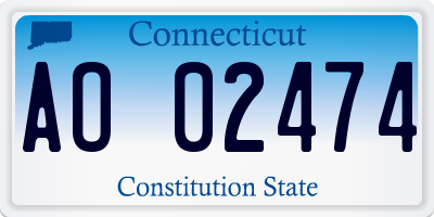 CT license plate AO02474