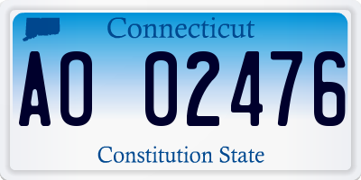 CT license plate AO02476