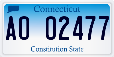 CT license plate AO02477