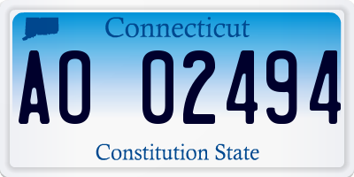 CT license plate AO02494