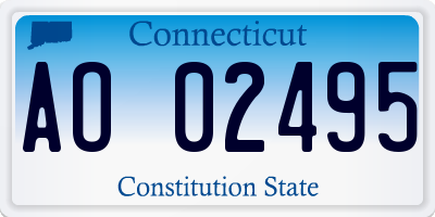 CT license plate AO02495