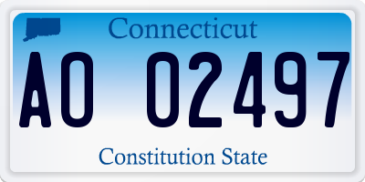 CT license plate AO02497