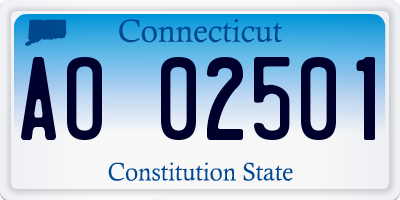 CT license plate AO02501