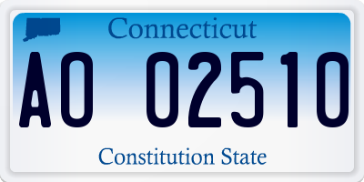 CT license plate AO02510