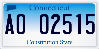CT license plate AO02515
