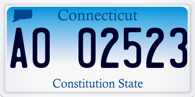 CT license plate AO02523