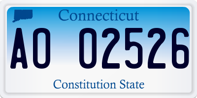 CT license plate AO02526