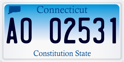 CT license plate AO02531