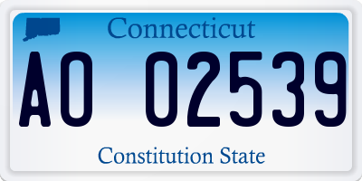 CT license plate AO02539