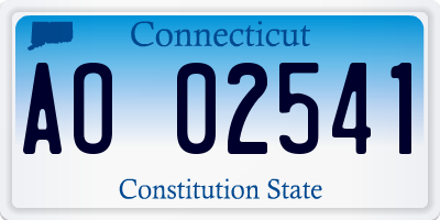 CT license plate AO02541