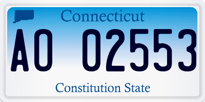 CT license plate AO02553