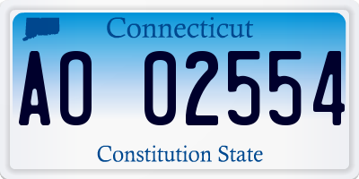 CT license plate AO02554