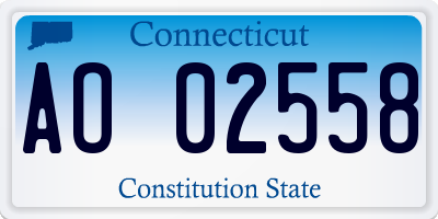 CT license plate AO02558