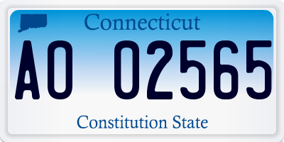 CT license plate AO02565
