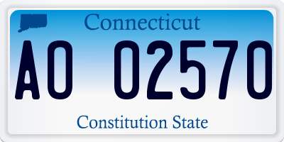 CT license plate AO02570