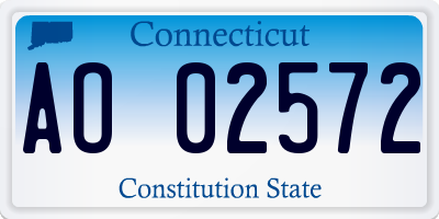 CT license plate AO02572