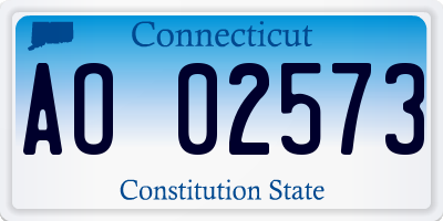 CT license plate AO02573