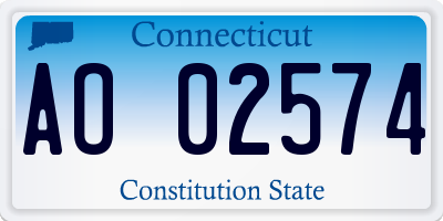 CT license plate AO02574
