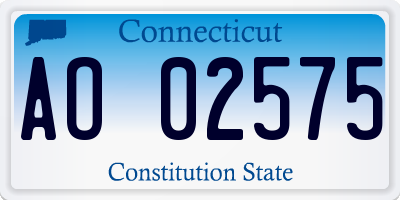 CT license plate AO02575