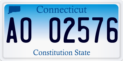 CT license plate AO02576