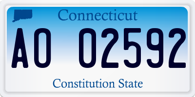CT license plate AO02592