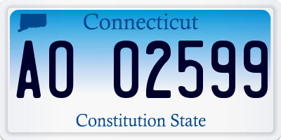 CT license plate AO02599