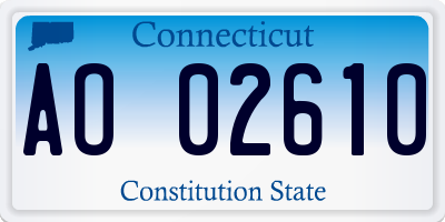 CT license plate AO02610