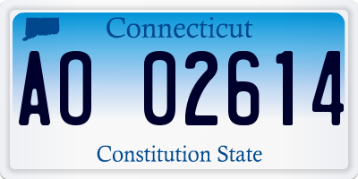 CT license plate AO02614