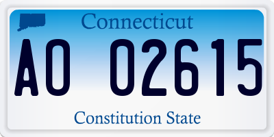 CT license plate AO02615