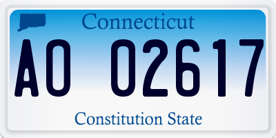 CT license plate AO02617