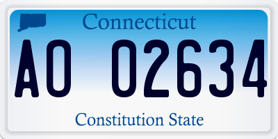 CT license plate AO02634