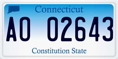 CT license plate AO02643