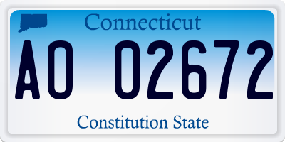 CT license plate AO02672