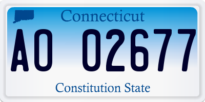 CT license plate AO02677