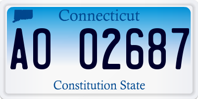 CT license plate AO02687