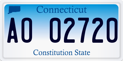 CT license plate AO02720