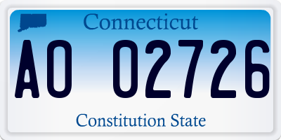 CT license plate AO02726