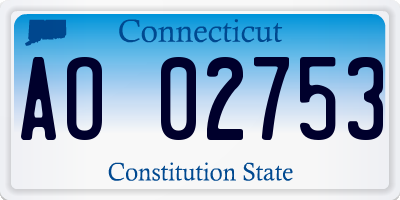 CT license plate AO02753