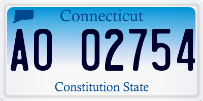 CT license plate AO02754