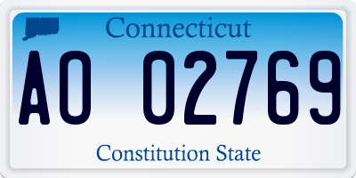 CT license plate AO02769