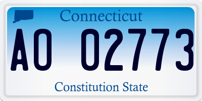 CT license plate AO02773