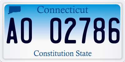 CT license plate AO02786