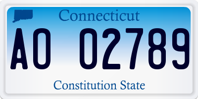 CT license plate AO02789