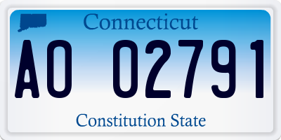 CT license plate AO02791